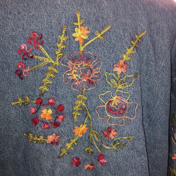Tantrums embroidered denim jacket 2X - Picture 6 of 9
